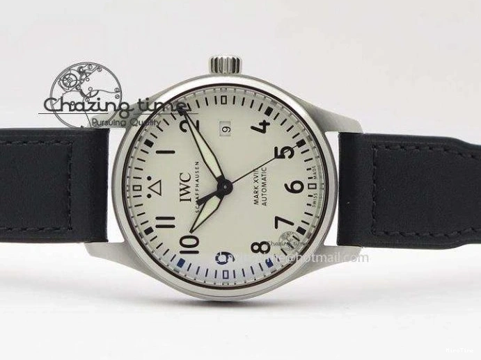 MIROTIME 0305 Mark XVIII IW327002 SS Mk Maker Best Edition White Dial On Black Leather Strap A SunProtective 7298